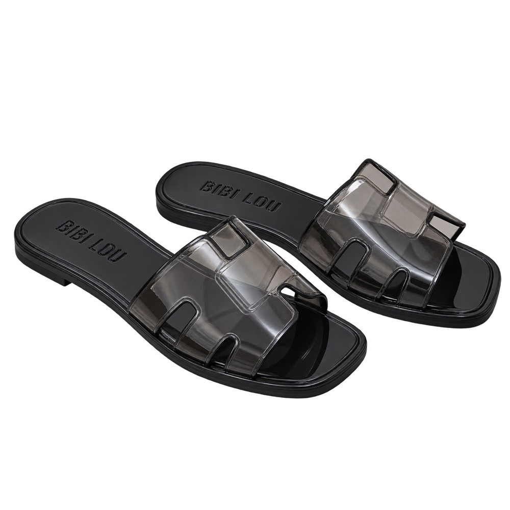 Bibi Lou Holly Jelly H-Strap Slide Sandals Womens 36 EU / US 5-5.5 Black